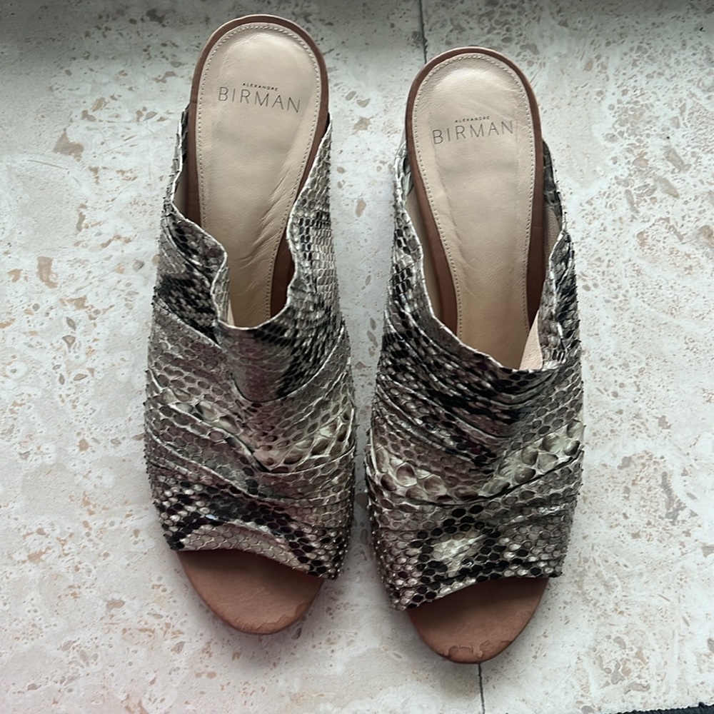 Alexandre Birman Size 39.5 Two Tone Python Mules … - image 2